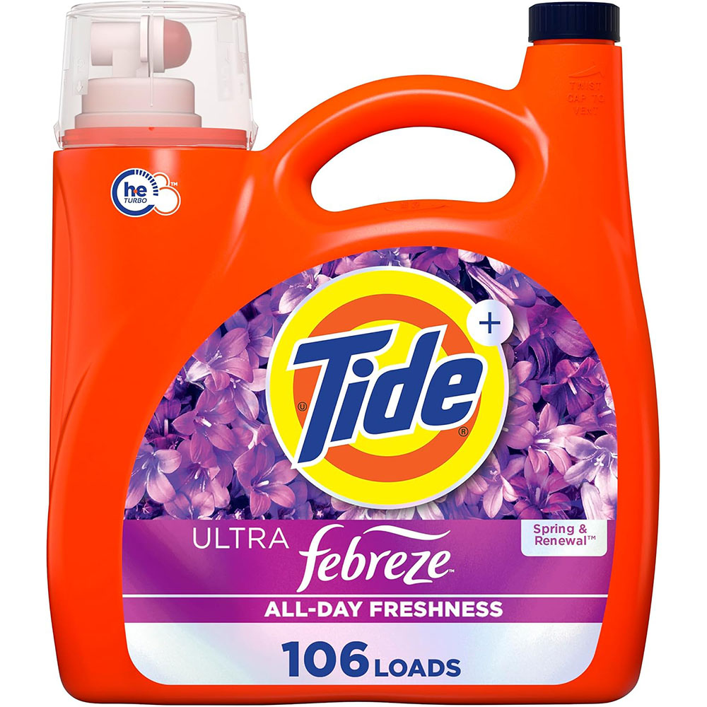 Tide Ultra Febreze Liquid Laundry Detergent, Spring and Renewal scent, 149 fl oz, 106 Loads