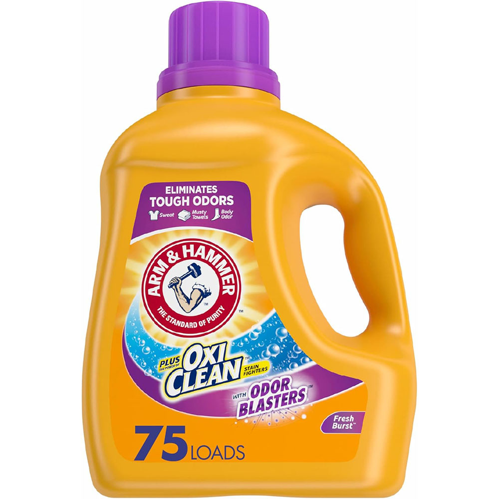 Arm & Hammer Plus OxiClean Odor Blasters Fresh Burst, 75 Loads Liquid Laundry Detergent, 118.1 Fl oz