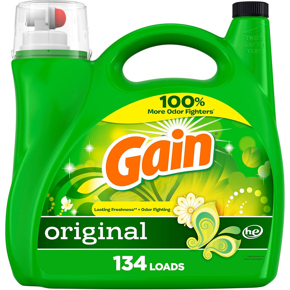 Gain Liquid Laundry Detergent, Original Scent, 194 fl oz, 134 loads, Freshness + Odor Fighting