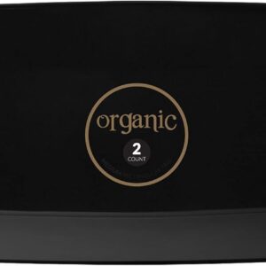 Plasticpro Plastic Serving Trays - Round Serving Platters with Gold Rim 14X14 Disposable Party DishPack of 2