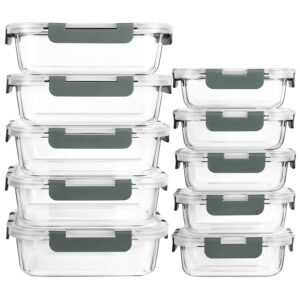[10-Pack]Glass Meal Prep Containers -MCIRCO Food Storage Containers
