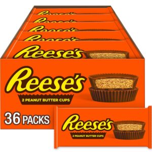 REESE’S Milk Chocolate Peanut Butter Cups, Candy Packs, 1.5 oz (36 Count)