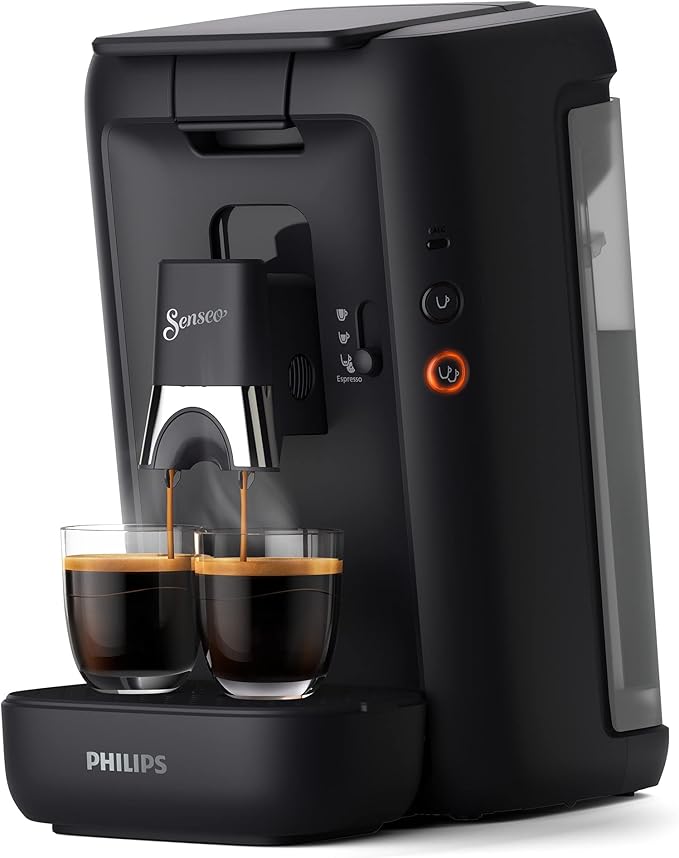 Philips Senseo Maestro Pod Coffee Machine with 1.2 Litre Water Tank, Coffee Strength Selection and Memory Function, Green Product, Color: Black